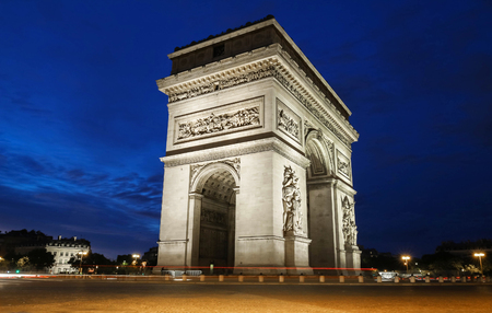 The Triumphal Arch in evening, Paris, France.の写真素材
