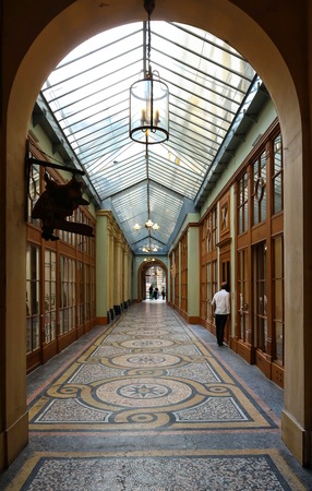The Galerie Vivienne is a historical passage in Paris, France.のeditorial素材