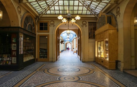 The Galerie Vivienne is a historical passage in Paris, France.のeditorial素材