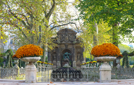 The Medici fountain , Luxembourg garden, Paris, France.の写真素材