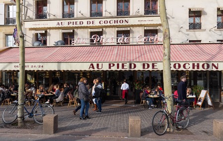 The famous restaurant Au pied du cochon, Paris, France.のeditorial素材