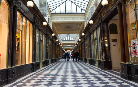 Galerie Vero Dodat near Palais-Royal. Galerie Vero Dodat is one of the 150 passageways and galleries that were opened in Paris in the mid 19th century.のeditorial素材