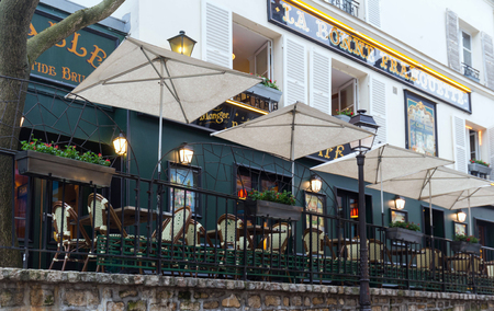 The French traditional cafe L Bonne Franquette, Paris, France.のeditorial素材