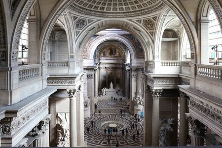 Beautiful interiors of Pantheon, a UNESCO world heritage site. Paris, France.のeditorial素材