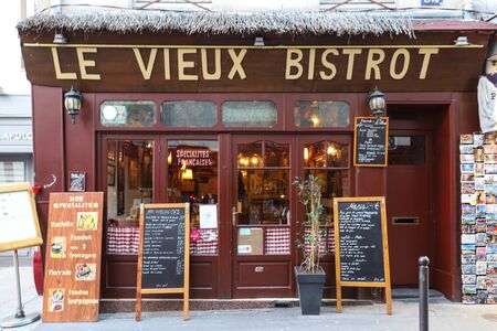 Located in the Latin Quarter, not far from the Pantheon sits a very classic restaurant Le Vieux Bistro. Paris. France.のeditorial素材