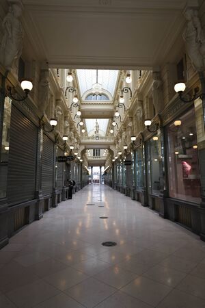 The Queens gallery occupy the northern half of the Saint-Hubert Royal Galleries, a complex of glazed shopping arcades in the historic center, built in 1847.のeditorial素材