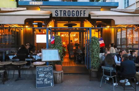 Strogoff is traditional French restaurant located at Boulevard Bonne Nouvelle near Porte Saint Denis in Paris, France.のeditorial素材