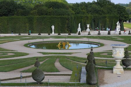 Beautiful garden in a Famous palace Versailles. The Palace Versailles was a royal castle . Paris, France.のeditorial素材