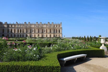 Outside view of Famous palace Versailles. The Palace Versailles was a royal castle.のeditorial素材
