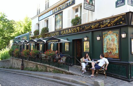 The French traditional cafe L Bonne Franquette, Paris, France.のeditorial素材