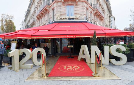 The Fouquets is a historic restaurant, located at avenue Champs Elysees in Paris, France.It was located in 1889.のeditorial素材