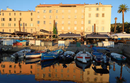 The picturesque fishing port of Ajaccio, Corsica, France.の写真素材