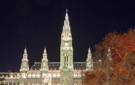 The famous Rathaus -City Hall of Vienna , Austria.の写真素材