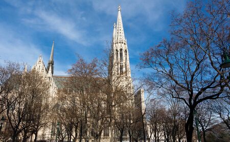 The famous Votive church building in Vienna, Austria .
