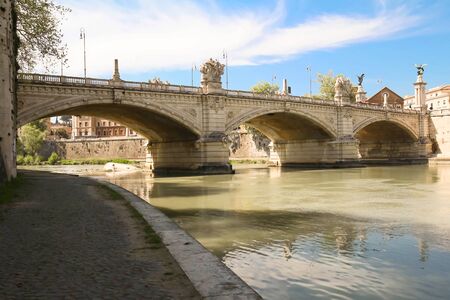 Ponte Cavour Bridge in Rome on the River Tiber, Italyの写真素材
