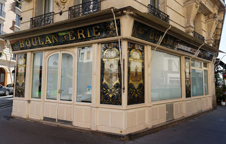 The French traditional bakery and pastry shop Bo located near Bastille square in Paris, France.のeditorial素材
