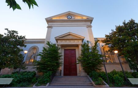 View of Our Lady church of the city of Vincennes . Our Lady church of the city of Vincennes built in 1832. Vincennes , Val-de-Marne department, France.の写真素材