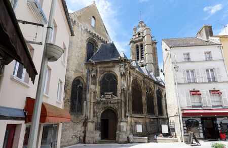 Pontoise Cathedral -Saint-Maclou de Pontoise, 12th century - Roman Catholic cathedral, national monument of France. Pontoise is a commune in Val-d'Oise department, in northwestern suburbs of Paris.の写真素材