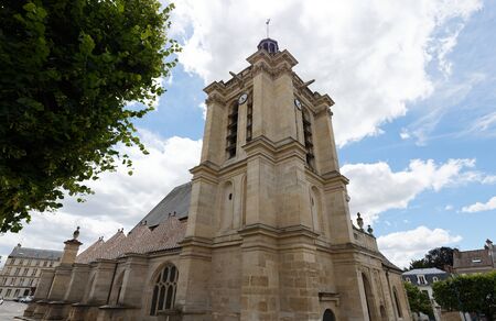 The catholic Notre dame church located in Pontoise , a commune in Val-d'Oise department, in northwestern suburbs of Paris. France.の写真素材