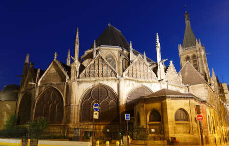 facade of medieval Church of Saint-Severin in Paris. France.の写真素材