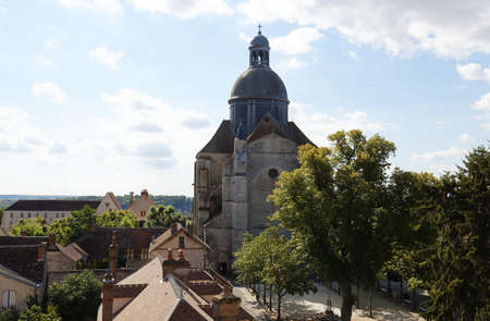 The Saint Quiriace collegiate church is located in the upper town of Provins. It was built during the 12th century.の写真素材