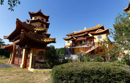 Khanh Anh is the biggest Buddhist Pagoda in Europe. Its located in Evry, 30km south of Paris, Franceの写真素材
