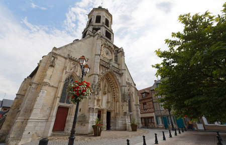 The St. Leonard church is a Catholic church located in Honfleur, Franceの写真素材