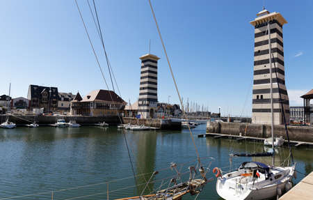 harbor of Deauville , famous french resort in Normandyの写真素材