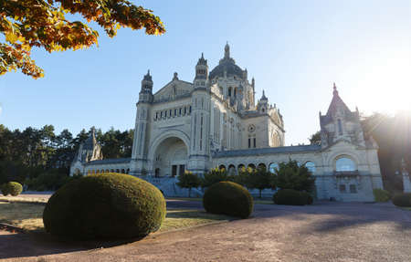 The famous basilica of St. Therese of Lisieux in Normandy, France.の写真素材