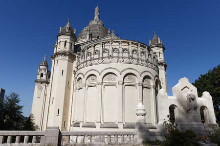 The famous basilica of St. Therese of Lisieux in Normandy, France.の写真素材
