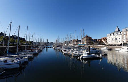 harbor of Deauville , famous french resort in Normandyの写真素材