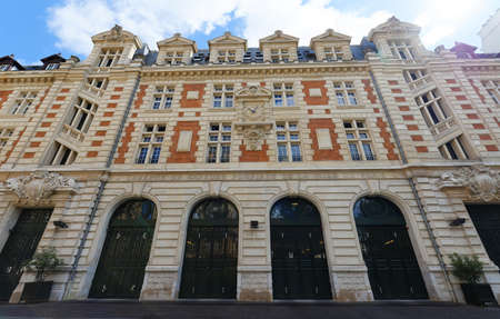The historic building of Headquarters of the Paris Fire Brigade which is a French Army unit, serves as the primary fire and rescue service for Paris.のeditorial素材