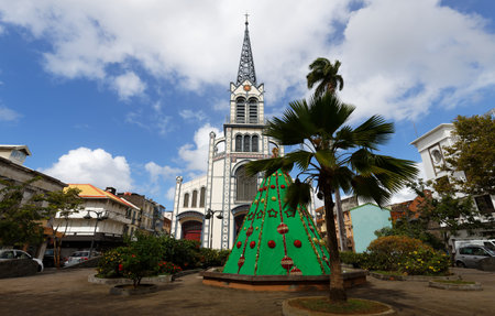 St. Louis Cathedral, Fort de France, in the French Caribbean island of Martiniqueの写真素材