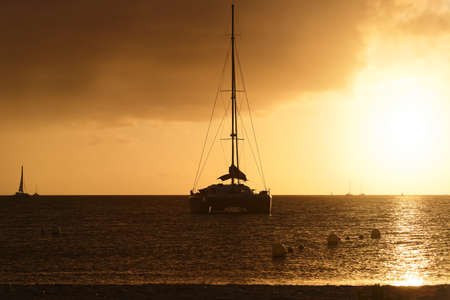 The sunset on Martinique island, French West Indies.の写真素材