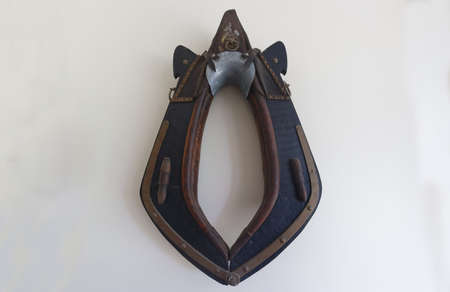Ancient accessory that was placed on the neck of oxen and donkeys, to be able to pull the plowの写真素材