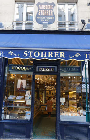Stohrer is the oldest cake shop In Paris, founded in 1730, located on famous Montorgueil street in Paris, France.のeditorial素材