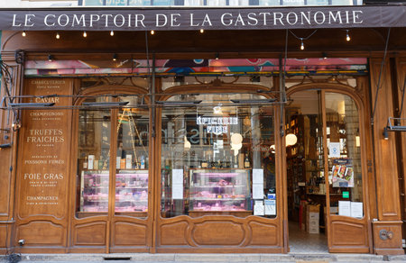 Set in the 2nd district of Paris, rue Montmartre, Le Comptoir de la Gastronomie sell specialities coming from the south west of France.のeditorial素材