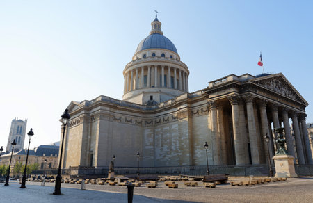 Pantheon, former church that is burial place of historic figures. Paris. France.の写真素材