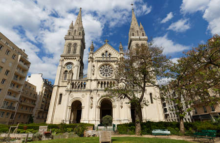 The Church of St Ambroise constructed in the Neo-Romanesque and Monumental Style, it was built between 1863 to 1869. Paris.の写真素材