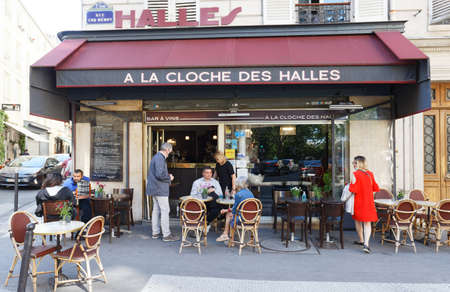Restaurant A La Cloche des Halles is traditional French cafe located in historical centre of Paris, in Les Halles district.のeditorial素材