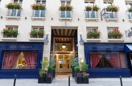 Hotel Aubusson situated in the heart of Saint-Germain-des-Pres, in the chic 6th arrondissement of Paris in a carefully restored historic mansion, originally built in the 17th century.のeditorial素材