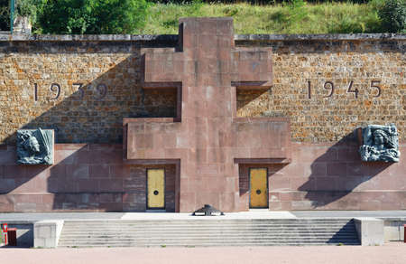 View on the World War 2 memorial at Fort Mont Valerian, a high symbolic landmark where hundreds of people have been executed by the Nazisのeditorial素材