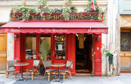 Traditional French restaurant Le Tir Bouchon located in Montorgueil quarter in 2rd district of...