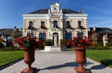 The town hall of Bagneaux-sur-Loing small town . It is located in the township of Nemours part of the district of Fontainebleau.の写真素材