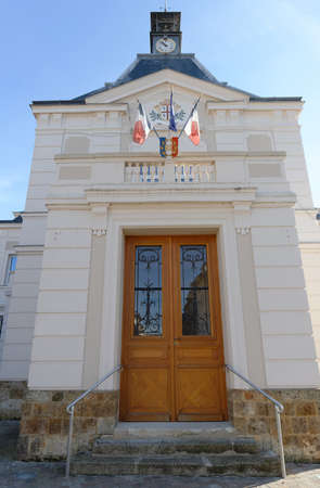 The towh hall of Chevreuse village , Parisian region, France.の写真素材