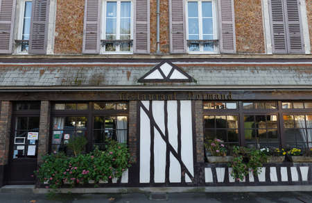 The traditional French restaurant Normand . It located in the heart of famous Chevreuse valley , France.のeditorial素材