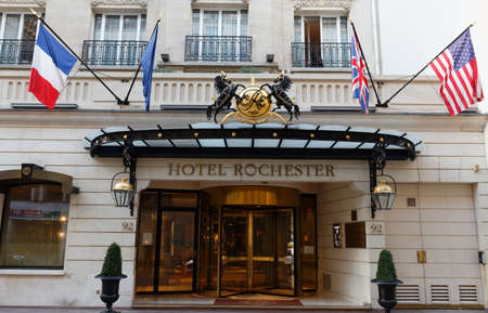 The luxury hotel Rochester located between the very chic Faubourg Saint-Honore street and a few steps from the Elysee Palace .のeditorial素材