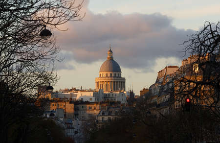 The Pantheon is a secular mausoleum , Paris, France.の写真素材