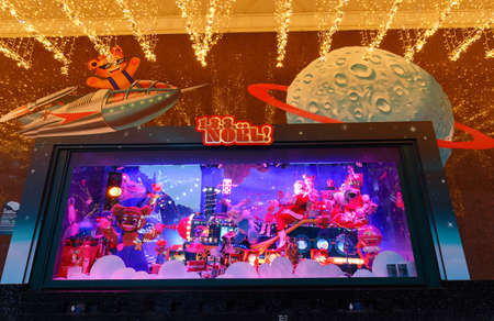 The Christmas showcase of Galeries Lafayette shopping center,Paris,Franceのeditorial素材