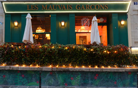 Located n the heart of the capital, in the Marais, Les Mauvais garcons is charming Parisian bistro, named after the street where it is located: The Bad Boys.のeditorial素材